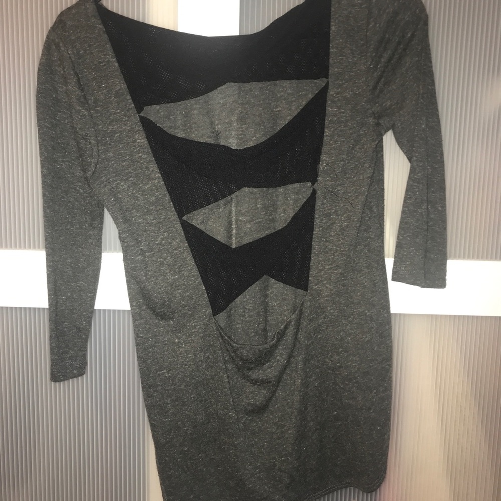 Grey top with open back